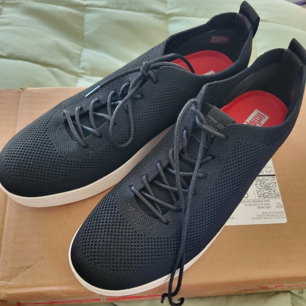 Fitflop Rally Tonal Knit Sneakers Black EUC
